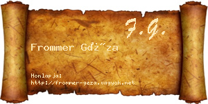 Frommer Géza névjegykártya